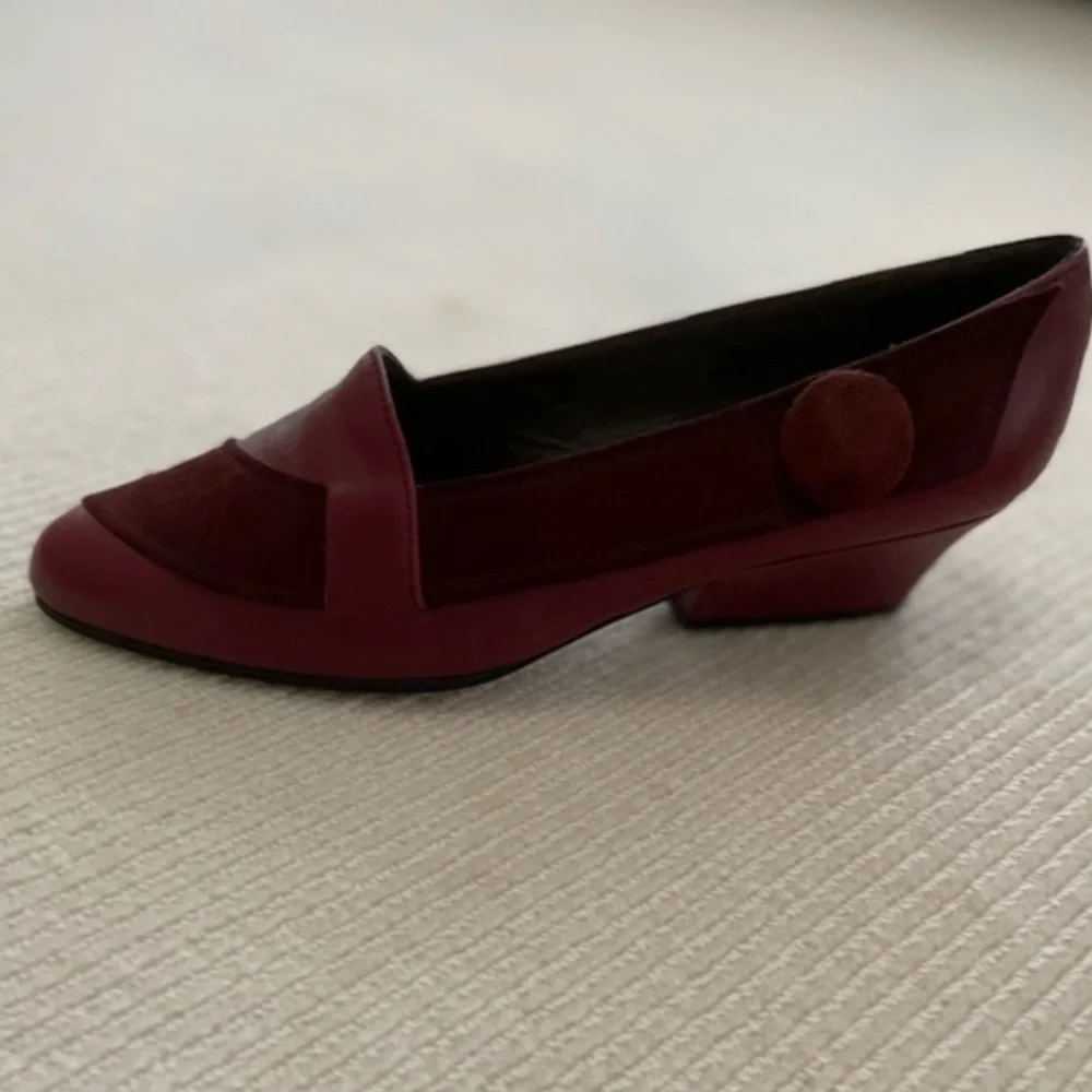 Sacco -Patricia Burgundy Red Leather And Suede Shoe